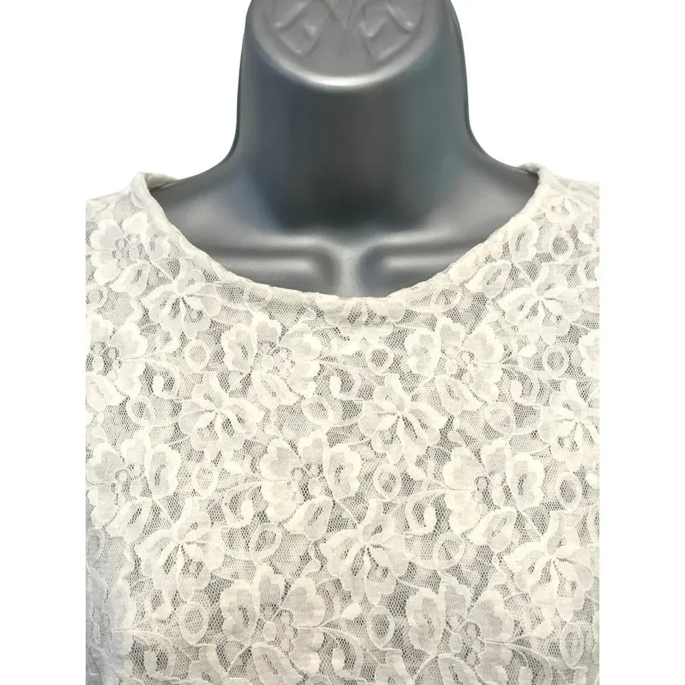 3-Stretch Semi Sheer Sparkle Floral Design Tops by 'Shoulders to Go' Small/Med